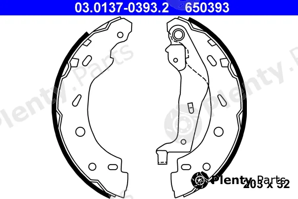 ATE 03.0137-0393.2 — Brake Shoe Set