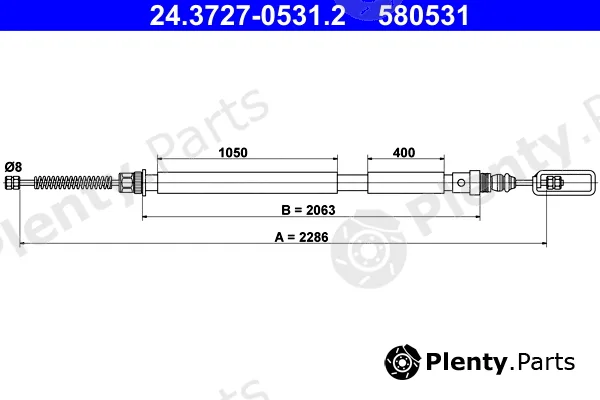 ATE 24.3727-0531.2 — Cable Pull, parking brake