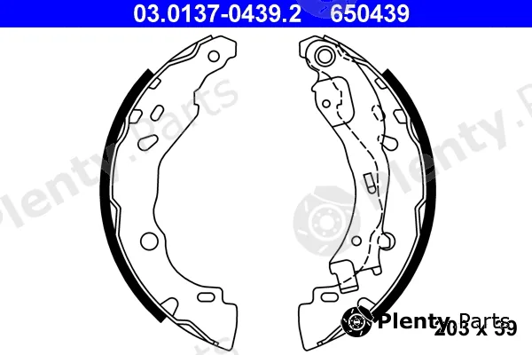 ATE 03.0137-0439.2 — Brake Shoe Set