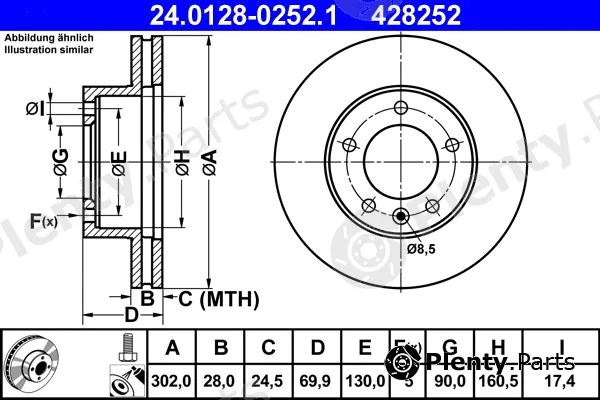 ATE 24.0128-0252.1 — Brake Disc