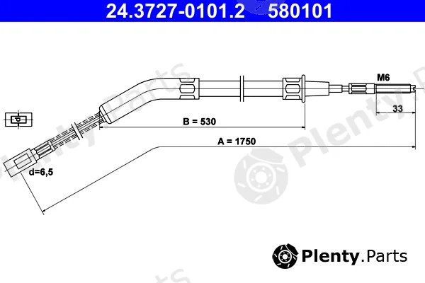 ATE 24.3727-0101.2 — Cable Pull, parking brake