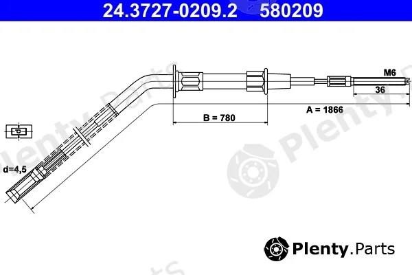 ATE 24.3727-0209.2 — Cable Pull, parking brake