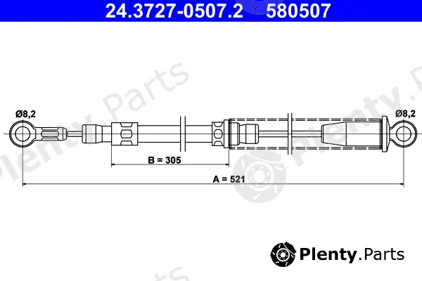 ATE 24.3727-0507.2 — Cable Pull, parking brake