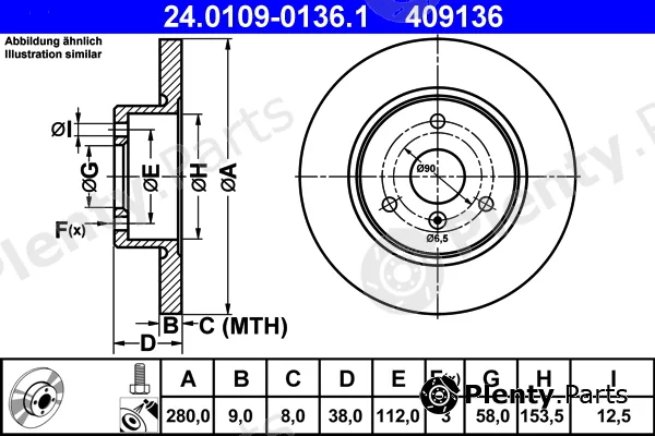 ATE 24.0109-0136.1 — Brake Disc