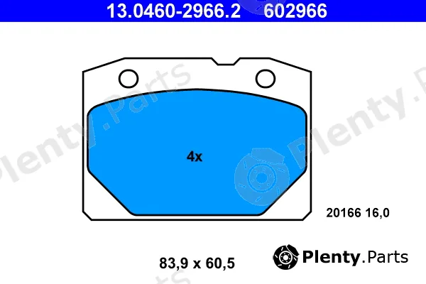 ATE 13.0460-2966.2 — Brake Pad Set, disc brake