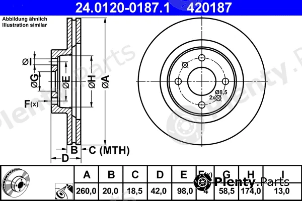 ATE 24.0120-0187.1 — Brake Disc