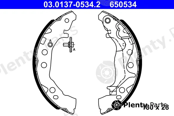 ATE 03.0137-0534.2 — Brake Shoe Set