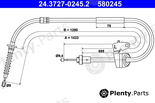 ATE 24.3727-0245.2 — Cable Pull, parking brake