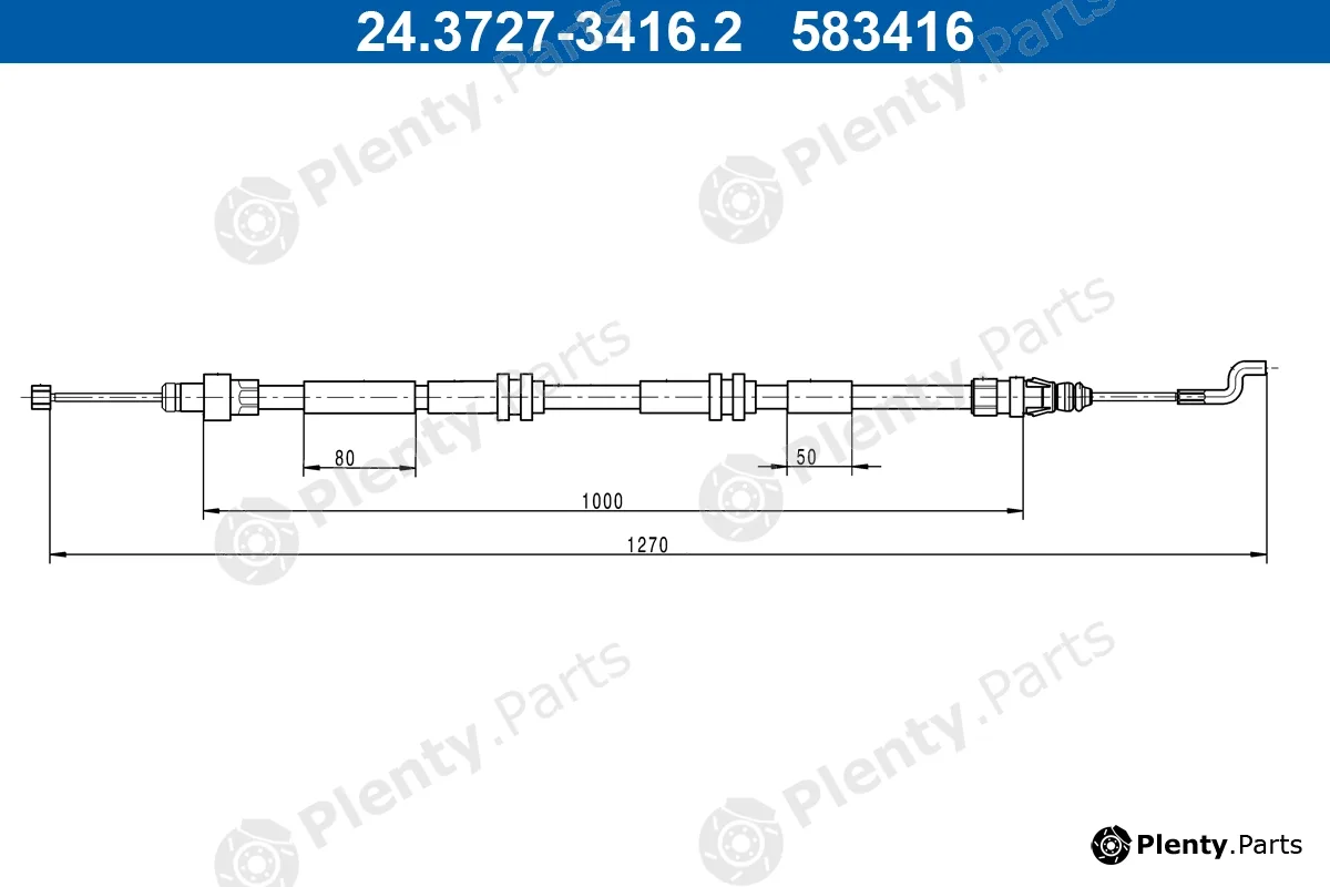 ATE 24.3727-3416.2 — Cable Pull, parking brake