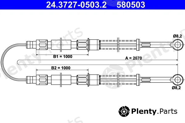 ATE 24.3727-0503.2 — Cable Pull, parking brake