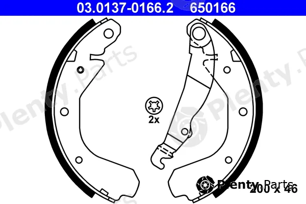 ATE 03.0137-0166.2 — Brake Shoe Set
