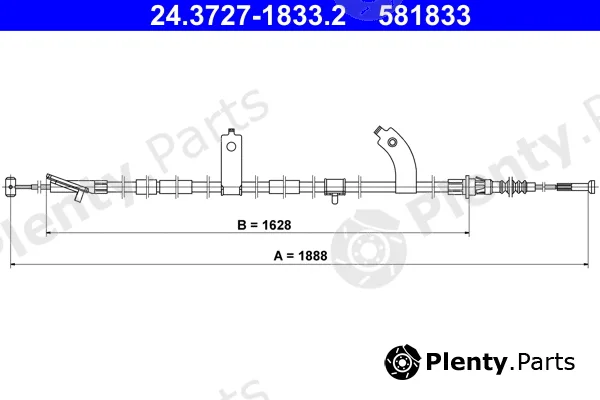 ATE 24.3727-1833.2 — Cable Pull, parking brake