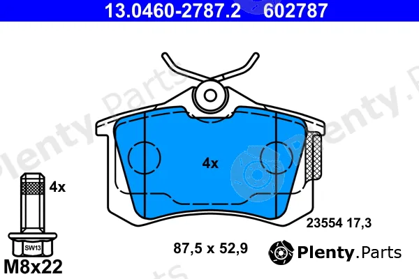 ATE 13.0460-2787.2 — Brake Pad Set, disc brake