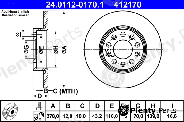 ATE 24.0112-0170.1 — Brake Disc