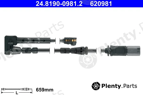 ATE 24.8190-0981.2 — Warning Contact, brake pad wear