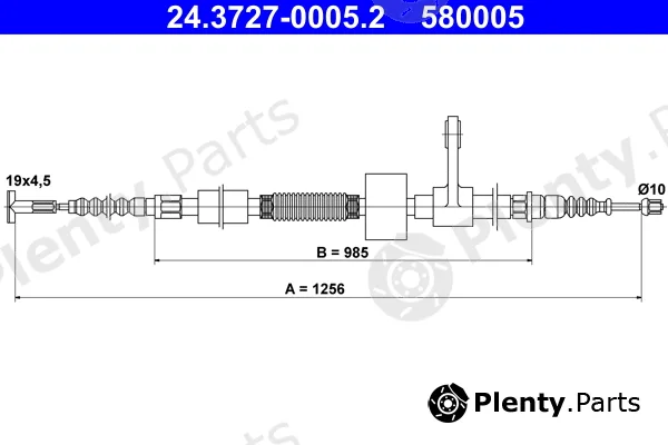 ATE 24.3727-0005.2 — Cable Pull, parking brake