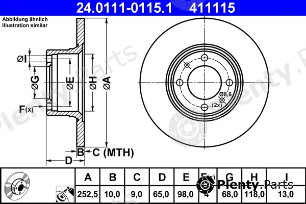 ATE 24.0111-0115.1 — Brake Disc