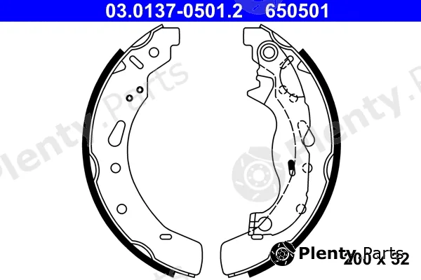 ATE 03.0137-0501.2 — Brake Shoe Set