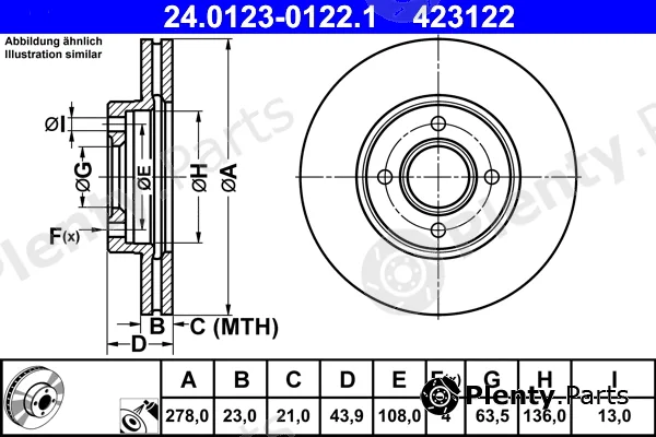 ATE 24.0123-0122.1 — Brake Disc