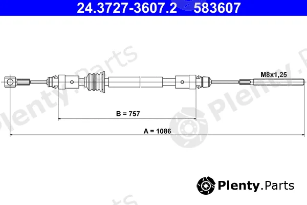 ATE 24.3727-3607.2 — Cable Pull, parking brake