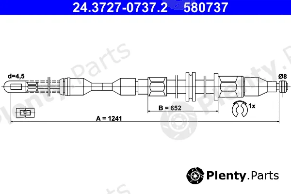 ATE 24.3727-0737.2 — Cable Pull, parking brake
