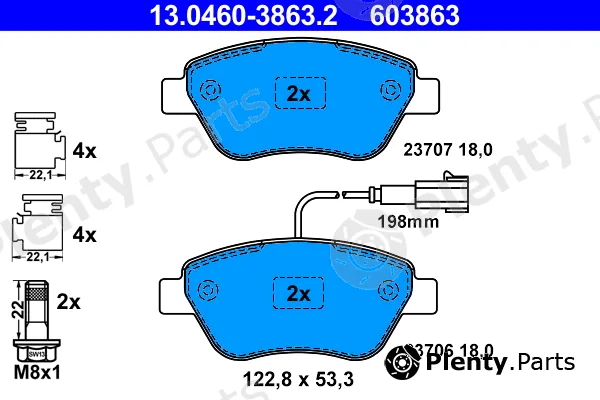 ATE 13.0460-3863.2 — Brake Pad Set, disc brake