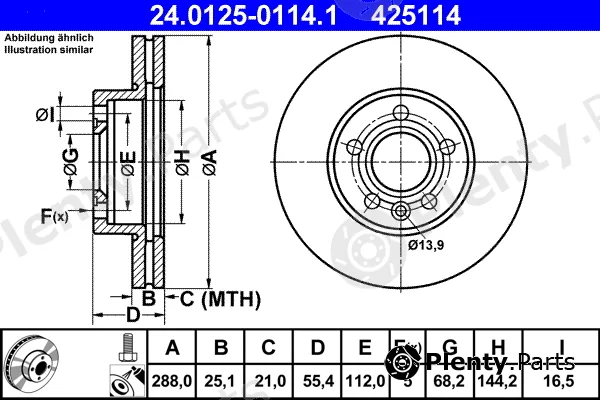 ATE 24.0125-0114.1 — Brake Disc