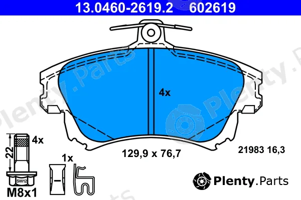 ATE 13.0460-2619.2 — Brake Pad Set, disc brake