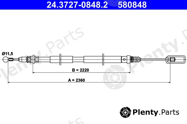 ATE 24.3727-0848.2 — Cable Pull, parking brake