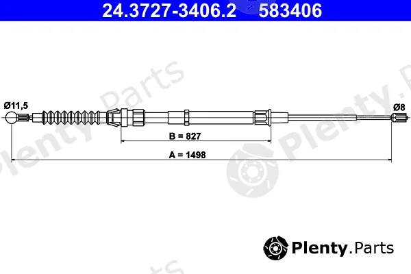 ATE 24.3727-3406.2 — Cable Pull, parking brake