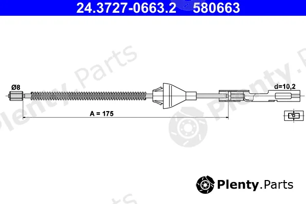 ATE 24.3727-0663.2 — Cable Pull, parking brake