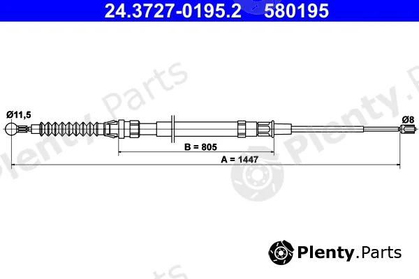 ATE 24.3727-0195.2 — Cable Pull, parking brake