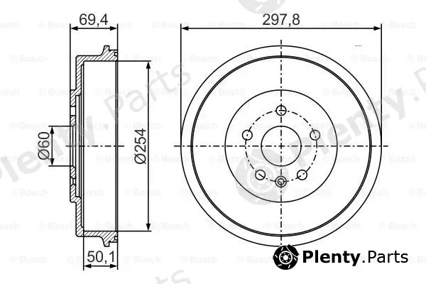 Bosch 0986477302 — Brake Drum