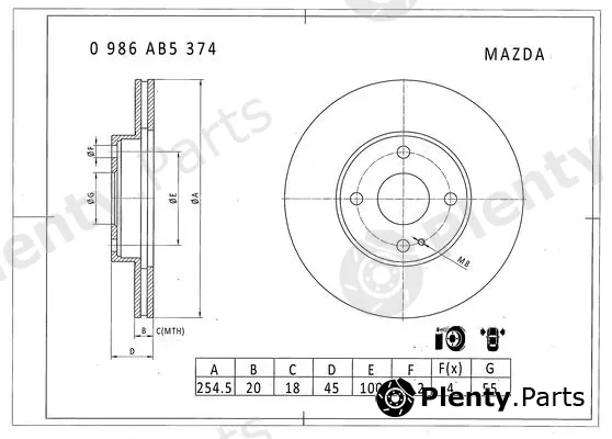 Bosch 0986AB5374 — Brake Disc