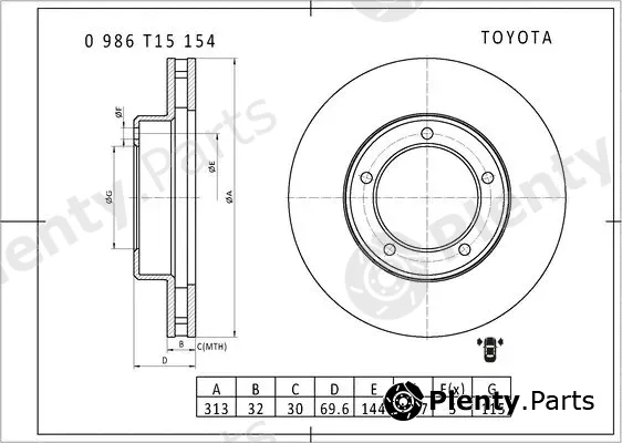 Bosch 0986T15154 — Brake Disc
