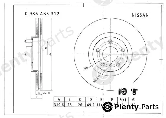 Bosch 0986AB5312 — Brake Disc