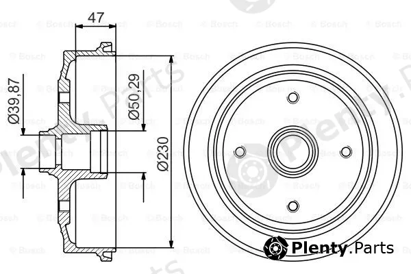 Bosch 0986477176 — Brake Drum