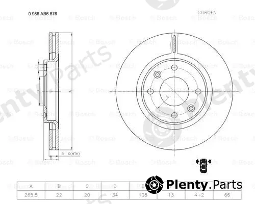 Bosch 0986AB6876 — Brake Disc