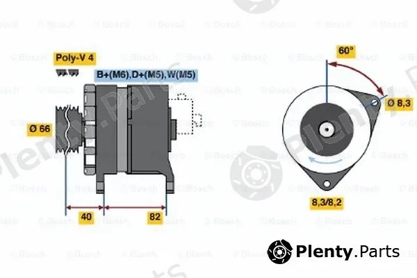 Bosch 0986044821 — Alternator
