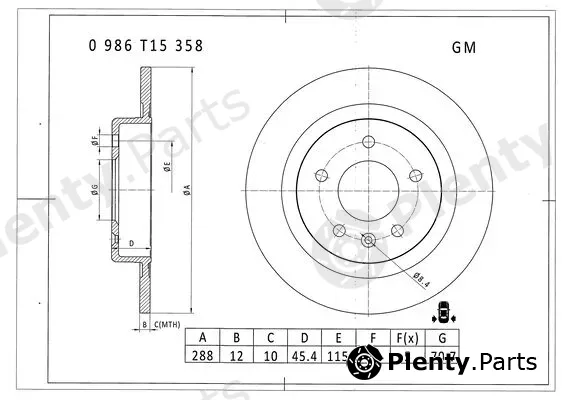 Bosch 0986T15358 — Brake Disc