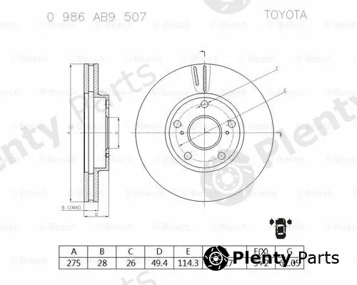 Bosch 0986AB9507 — Brake Disc