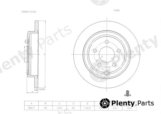 Bosch 0986T15104 — Brake Disc