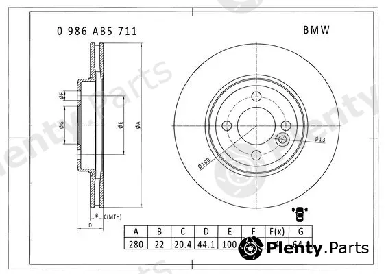 Bosch 0986AB5711 — Brake Disc