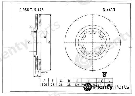 Bosch 0986T15146 — Brake Disc