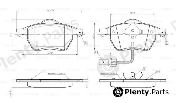 Bosch 0986TB2673 — Brake Pad Set, disc brake Economic