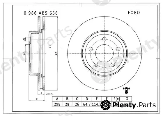Bosch 0986AB5656 — Brake Disc