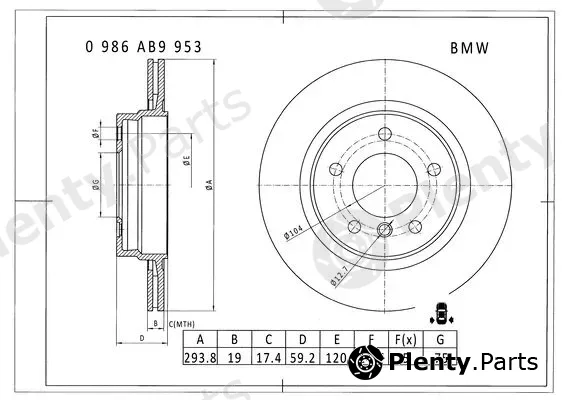 Bosch 0986AB9953 — Brake Disc
