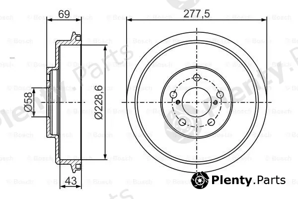 Bosch 0986477279 — Brake Drum