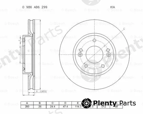 Bosch 0986AB6299 — Brake Disc