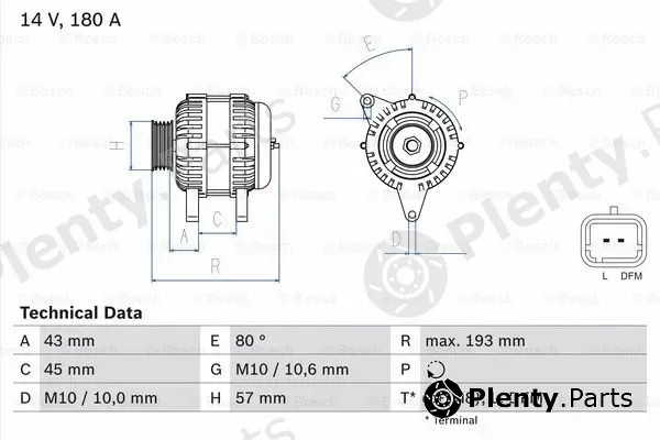 Bosch 0986081330 — Alternator